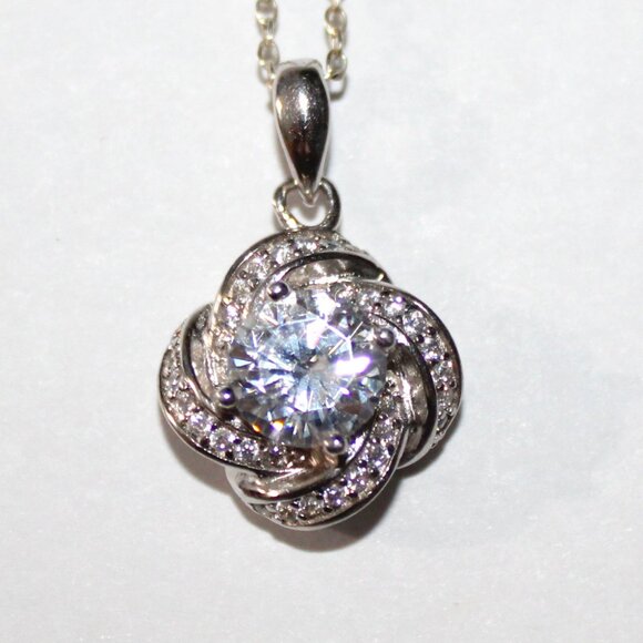 Sterling Silver Cubic Zirconia Necklace - Picture 1 of 7